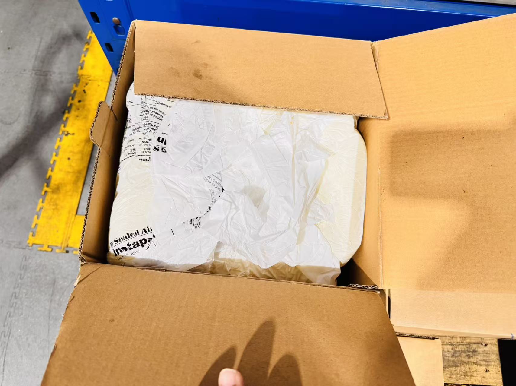 Open export box inner packing inspection for industrial bearing shipment before dispatch