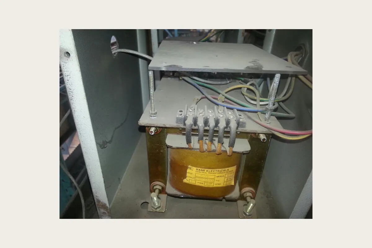 1.5KVA Control Transformer (Front View) for grid protection, switchgear and current transformers, team-handled supply reference