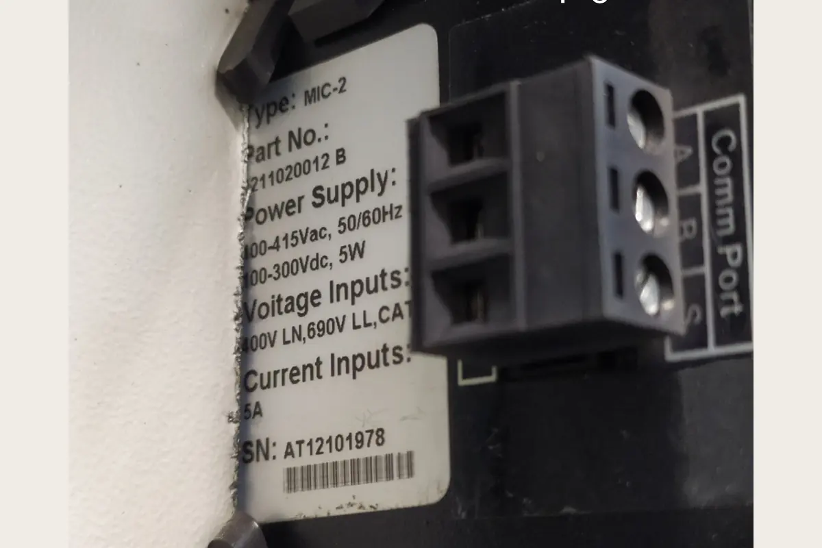 Item 5   Multifunction Meter (2) for metering, automation and industrial control, team-handled supply reference