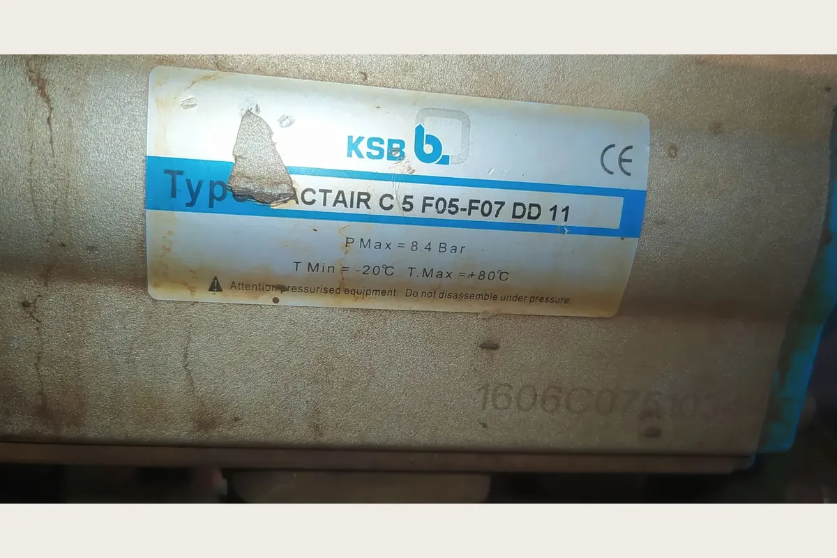 KSB Pneumatic Rotary Actuator ACTAIR C 5 F05 F07 DD 11 (1) for multi-brand mro, equivalent manufacturing and export execution, product-family capability