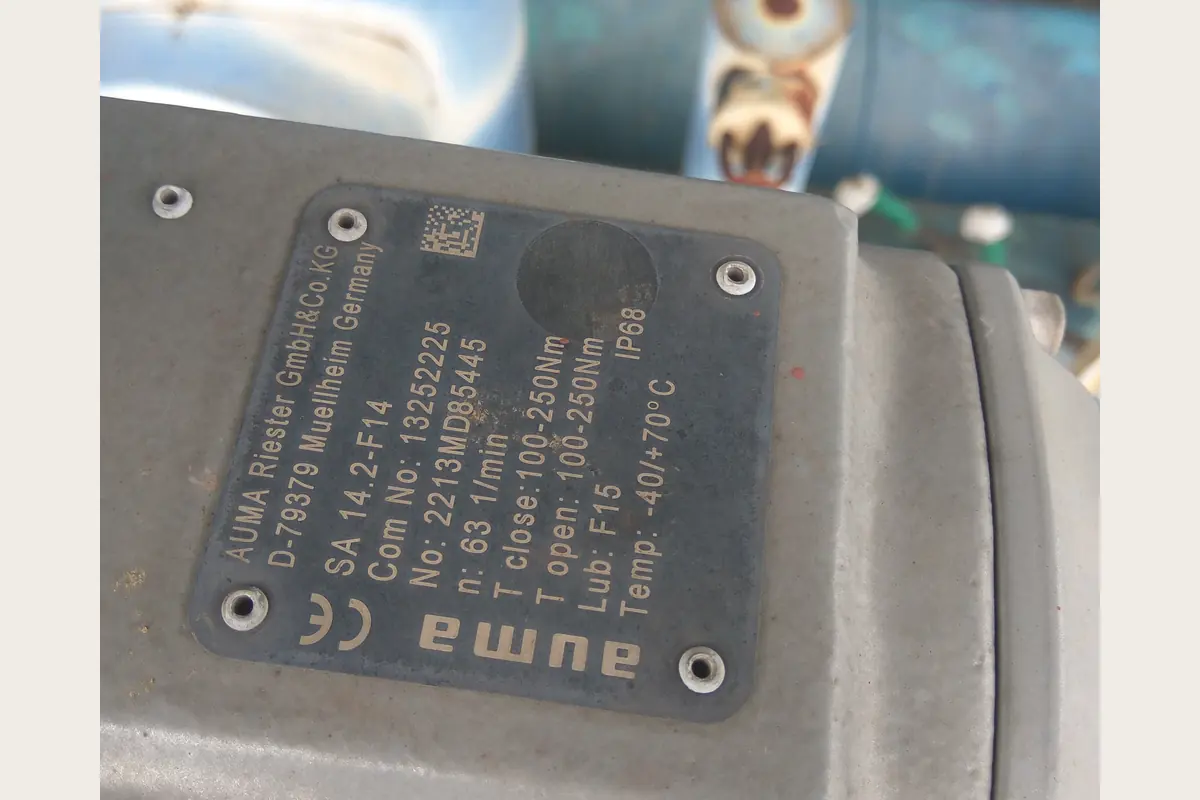 AUMA ACTUATOR (7) for field training, packing, inspection and document control, team-handled supply reference