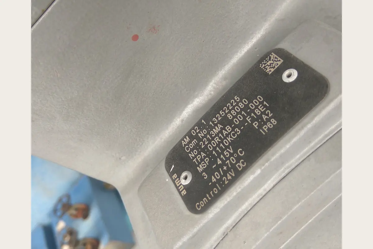 AUMA ACTUATOR (9) for field training, packing, inspection and document control, team-handled supply reference