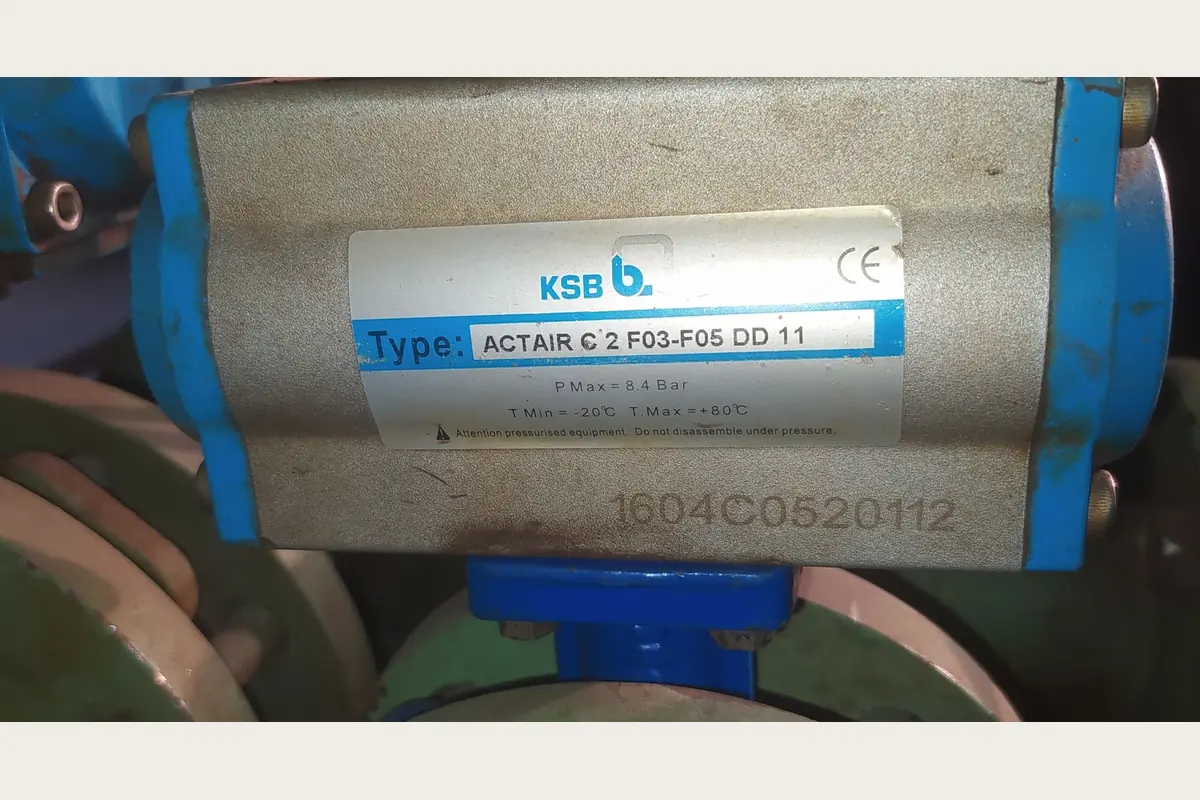 KSB Pneumatic Rotary Actuator ACTAIR C 2 F03 F05 DD 11 (1) for field training, packing, inspection and document control, team-handled supply reference