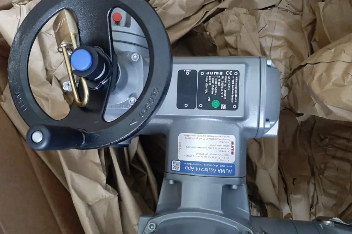 AUMA electric actuator handwheel package for valves, actuators and drive systems, team-handled supply reference