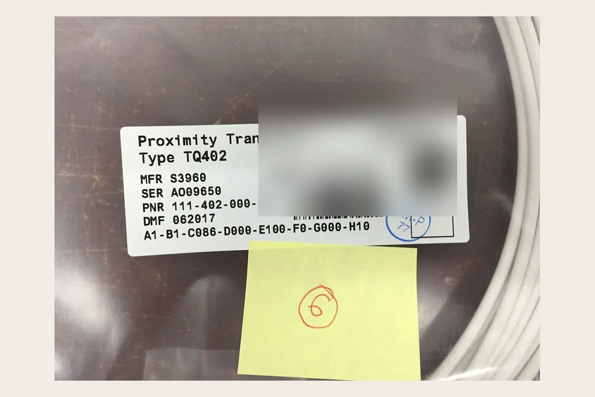 Meggitt proximity transducer TQ402 for vibration, condition monitoring and predictive maintenance, team-handled supply reference