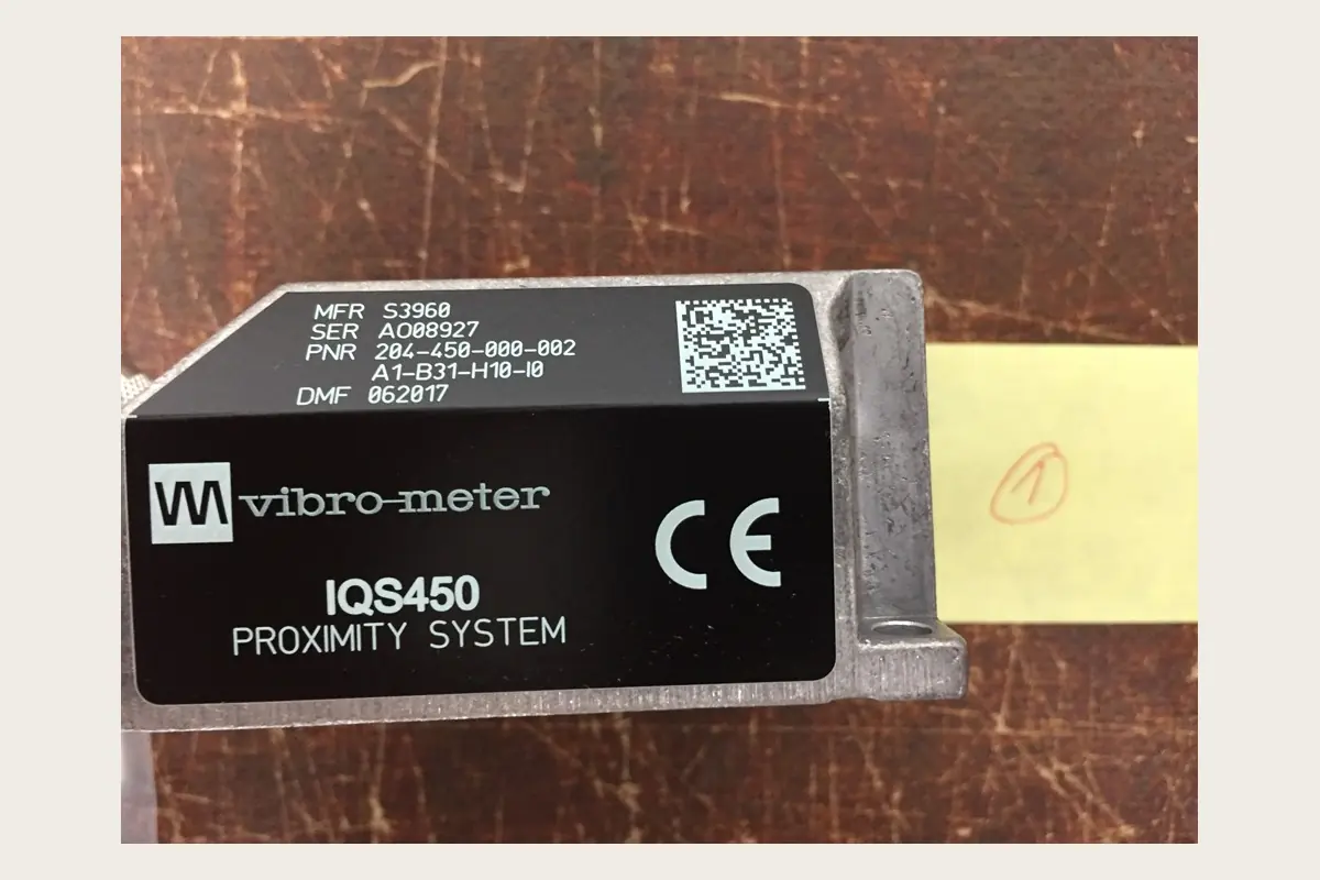 Vibro Meter IQS450 proximity system for vibration, condition monitoring and predictive maintenance, team-handled supply reference